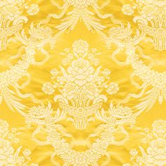 Samples and Purchasing available for Charlieu Lampas - Jaune/Ivoire Yellow By Brunschwig & Fils |  |  Upholstery  at Designer Wallcoverings and Fabrics Fabric Houses, Pierre Frey, Cole And Son, Cleaning Upholstery, Mellow Yellow, Room Aesthetic, Custom Bed, Interior Inspiration, Color Show