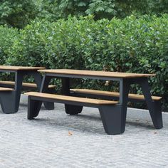 Rambler Aluminum Picnic Table Modern Picnic Table, Wooden Picnic Tables, Ipe Wood, Picnic Tables, Tile Panels, Raised Planter, Modern Outdoor Furniture, Forest Design, Commercial Interior Design