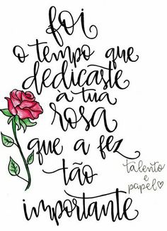 a rose with some writing on it and the words in spanish above it are handwritten