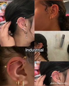 there are pictures of different types of ear piercings