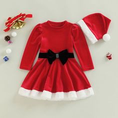 Brand New In Package Christmas Dress Long, Velvet Christmas Dress, Girls Christmas Dress, Christmas Girls, Red Christmas Dress, Girl Red Dress, Birthday Tutu Outfit, Velvet Christmas, Long Sleeve Velvet Dress