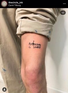 Perfection Tattoo Words, Good Vibes Tattoo Men, Tattoos Nobody Has, Ambition Tattoo Men, Yolo Tattoo Men, Best Meaningful Tattoos For Men, Simple Quotes Tattoo, Whatever It Takes Tattoo, Men’s Tricep Tattoo