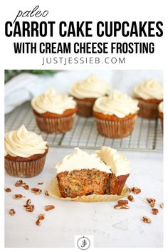 carrot cake cupcakes with cream cheese frosting