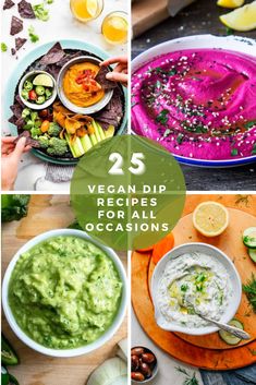 Whether you’ve got a party coming up, or just have the munchies, you’ll love these vegan dip recipes! Best Vegan Dips, Easy Vegan Dips For A Party, Vegan Vegetable Dip, Vegan Queso Dip, Vegetarian Dip, Dip Ideas, Vegan Apps, Vegan Dips