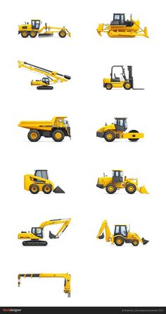 the different types of construction equipment are shown