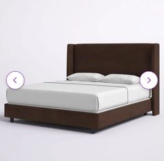 an image of a bed with two pillows on it and the same mattress in front