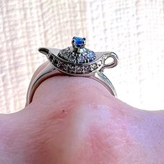 Princess Badroulbadour’s Magic Genie Lamp/ Evil Eye Ring Size 6 By Fragrant Jewels. Fantasy Story- Once Upon A Time Collection. Rhodium Plated. Nwt Jewelry Magic, Fragrant Jewels, Genie Lamp, Pink Polka Dot Dress, Stackable Rings Silver, Topaz Color, Evil Eye Ring, Fantasy Story, Eye Ring