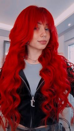 Fire Red Hair, Pretty Red Hair, Vibrant Red Hair, Red Hair Looks, Red Hair Inspiration, Hair Color Orange, Dramatic Hair, Red Hair Inspo, Dyed Red Hair