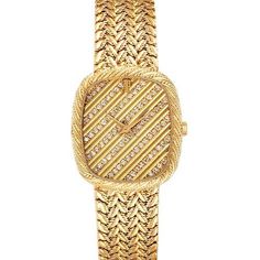 Photo of Audemars Piguet 18k Yellow Gold Diamond Dial Cocktail Ladies Watch Hand Bracelet, Women's Watches, Gold Decor, Jewelry Manufacturers