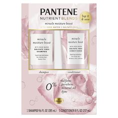 Pantene Nutrient Blends Moisture Boost Rose Water Shampoo & Conditioner Dual Pack for Dry Hair | Walgreens Rose Water Shampoo, Clairol Root Touch Up, Coconut Milk Conditioner, Pantene Shampoo, Coconut Milk Shampoo, Shampoo And Conditioner Set, Nourishing Shampoo, Herbal Essences, Sulfate Free Shampoo