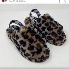 Questions? Leave A Comment Below! Shoes Ugg, Fur Slides, Womens Uggs, Ugg Shoes, Leopard Print, Slides, Slippers, Size 7, Women Shoes