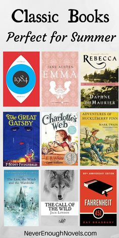 books that are perfect for summer reading list with text overlaying the top and bottom