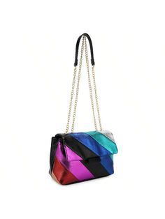 Crafted from premium metallic vegan leather, our Jasmine shoulder bag boasts a lustrous finish that catches the eyes and reflects your chic style. Its captivating rainbow color scheme adds a playful yet sophisticated touch to any ensemble, ensuring you stand out from the crowd.

Elevating its allure, the Jasmine Shoulder Bag is adorned with light gold hardware that accentuates its sleek silhouette. The adjustable chain strap offers versatility, allowing you to effortlessly transition from a shou Chic Multicolor Mobile Phone Bag, Trendy Color Block Shoulder Bag, Multicolor Crossbody Shoulder Bag For Party, Multicolor Crossbody Shoulder Bag For Evening, Trendy Multicolor Shoulder Bag For Evening, Multicolor Color Block Satchel Bag, Trendy Multicolor Party Bag, Trendy Multicolor Mobile Phone Bag, Trendy Multicolor Shoulder Bag For Party