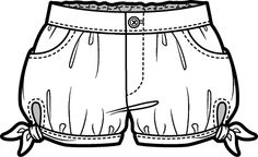 a drawing of shorts with bows on the side