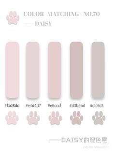 the color matching guide for dogs is shown in three different colors, including pink and white