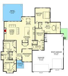 the floor plan for this house is very large and has two master suites on each side