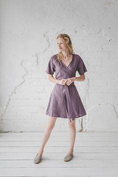 "DETAILS * Playful mini summer dress * With two side pockets * Perfect for all breastfeeding woman as well * Made from soft wash medium weight (185 g) 100 % European linen fabric * Height of the model is 175 cm (5′ 9″) and she is wearing size XS/S dress in violet ash color * The full length of linen dress is +/- 91 cm (35.8\"), the sleeve length is +/- 30 cm (11.8\"), the length of each belt is +/- 110 cm (43.3\") * Please choose another color and size on the right * Product number: D41 CARE LAB Cotton Mini Dress With Tie Waist, Relaxed Fit Mini Dress With Short Sleeves, Relaxed Fit Short Sleeve Mini Dress, Summer Dresses With Pockets Mini Length, Relaxed Fit Mini Sundress, Fitted Summer Sundress With Pockets, Relaxed Fit Mini Dress With Pockets For Summer, Knee-length Mini Dress With Pockets And Relaxed Fit, Relaxed Fit Knee-length Mini Dress With Pockets