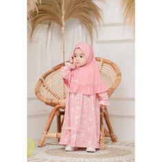 Assalamualaikum, Thank you for visiting our shop  Baby girl children Muslim hijab for  4-12 months, this muslim baby dress is set with hijab made from high quality Rayon Cotton Material. it's stretchy, comfortable to wear when moving, absorbs sweat, very comfortable to daily wear also can wear in formal occassion and any... in package : dress + hijab care instruction: - machine washable - mid heat ironing Meassurement chest width : 28 cm height : 50 cm size may differ between 1-2 cm **ATTENTION PLEASE (TONE ) The color of the fabric can change - it's not 100% the same from the factory thank you... Happy shopping Long Sleeve Pink Khimar For Eid, Modest Pink Hijab For Eid, Hijab Gown, Baby Hijab, Baby Girls Dresses, Muslim Dresses, 3 Month Baby, Muslim Hijab, Cute Fit