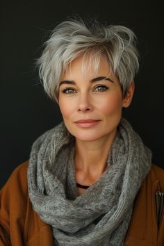 12. Feathered Pixie for Senior Chic - Short Hairstyles For Women Over 50 - Short Hairstyles For Women Over 50 Silver Hairstyles, Haircut Gray Hair, Grey Hair Looks, Chic Short Haircuts, Stylish Short Haircuts, Long Hair On Top, Short Haircuts For Women, Women's Hairstyles, Best Short Haircuts