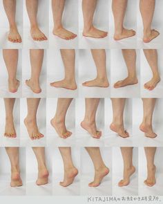 multiple images of feet and ankles with different types of toes in various positions, from top to bottom