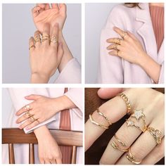 ❤ Versatile stackable knuckle rings set, contains 6 pieces 18K gold plated rings with different styles which has chain band, heart ring, shiny stars layered ring, arrow ring, simple band ring and 2-layered wave rings. Adjustable sizes from 8-12.


❤ Hypoallergenic and nickle free, ideal for ones with sensitive skin. Comply with EU Environmental Standards.
❤ Great gift for girlfriend, wife, lover, daughter, sister, granddaughter, friends, bridesmaids, bride.


❤ Perfect for occasions like Christmas, Birthday, New Year, Anniversary, Engagement, Wedding, Graduation, Statement, Valentine's Day.
❤ Fast and free shipping, 5-12 days delivery, dainty gift box and pouch included.

❤ Choose your own adventure with U7 versatile stackable rings, this gorgeous ring set contains 6 different rings, sized Arrow Ring, Layered Rings, Simple Band, Wave Ring, Knuckle Rings, Rings Set, Gift For Girlfriend, Gold Plated Rings, Year Anniversary