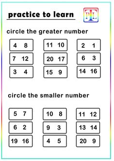 a printable worksheet with numbers to learn