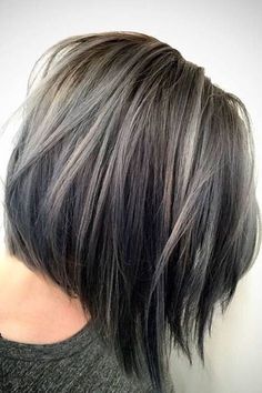 Women's Haircuts, Balayage Straight, Rambut Brunette, Wig Ideas, Brunette Hair With Highlights, Silver Hair Color, Transition To Gray Hair, Short Grey Hair, Blending Gray Hair