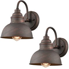 Waterproof farmhouse wall Light Gooseneck Indoor/Outdoor 1 light Bathroom vanity light set of two, with a unique rustic farmhouse classic look, reflecting the industrial/traditional/vintage style. Longshore Tides | Longshore Tides Deidamia Wall Sconce 9.05 H x 7.0 W x 7.0 D in brown / pinkMetal in Antique Copper | 9.05" H X 7" W X 7" D | Wayfair Farmhouse Wall Lighting, Barn Light Fixtures, Farmhouse Wall Sconces, Star Pendant Lighting, Barn Lights, Bedside Wall Lights, Rustic Wall Sconces, Metal Barn, Barn Light