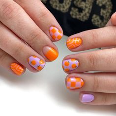 Orange Nail Designs, Wood Nails, Higher Ground, Cute Gel Nails, Bright Nails, Short Nail Designs, Neon Nails, Orange Nails