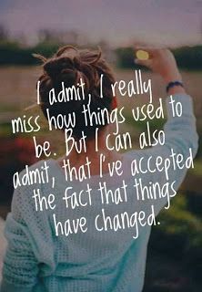 a woman with her hand up to her face and the words i am not really miss how things used to be but i can also admit that i've