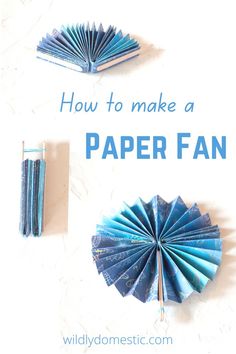 how to make a paper fan with pictures and text overlay that reads, how to make a paper fan