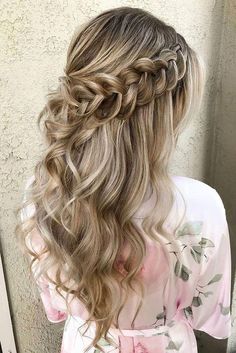 Curled Prom Hair, Half Up Curls, Wedding Hairstyles Half Up Half Down, Wedding Hair Down, Fancy Hairstyles, Braid Hairstyles