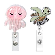 PRICES MAY VARY. 【Material】Turtle and Jellyfish retractable badge reel is made of high-quality acrylic, and the rope is mainly made of high-quality nylon material, which is strong and durable. They are lightweight and feature serrated alligator clips that will never drop your ID. 【Retractable Convenience】Retractable badge reel, diameter about 3.5 cm/1.4 inches, retractable length 24 inches (60 cm) (there is a certain error in manual measurement), which lets you scan cards or take out keys to ope Nursing Badge Clips, Disney Badge Reels, Nursing Aesthetic, Nursing Things, Nursing Gifts, Nurses Office, Nurse Aesthetic, Cute Badge Reel, Future Job