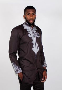 African Native Men's Wear Black Panther wakanda designs (shirt and trouser) Black Fitted Long Sleeve Traditional Wear, Fitted Black Sets With Traditional Patterns, Traditional Black Long Sleeve Sets, Black Long Sleeve Sets With Traditional Patterns, Black Traditional Wear With Long Sleeves And Patterns, Fitted Black Traditional Wear With Traditional Patterns, Black Traditional Kurta With Stand Collar, Fitted Black Kurta With Stand Collar, Black Long Sleeve Traditional Wear