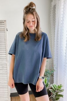 Get the perfect casual look with our Washed Boyfriend Tee! Its slouchy, oversized design and mineral washed fabric make it perfect for lounging or outdoor activities. Pair it with shorts or jogger pants for a stylish and comfy outfit. Upgrade your tee game now! Women's oversized mineral washed tee shirt. Model is wearing small Oversized fit, so you could size down Outfit Upgrade, Comfy Outfit, Shirt Model, End Of Season Sale, Boyfriend Tee, Short Leggings, Kimono Fashion, Dresses With Leggings, Comfy Outfits