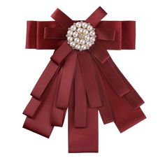 This women's bow brooch is made from polyester and beads, featuring a beaded central and a handmade ribbon fabric for a unique and exquisite look. Available in a variety of colors. The brooch measures 6.89in in length and 5.90in in width. It includes a brooch pin on the back for fast and easy clipping. Perfect for daily use or as a gift for friends, it's suitable for parties, weddings, office work, and other occasions. Match it with a collared shirt, sweater, blouse, or dress to show elegance an Ribbon Brooch, Green Brooch, Ribbon Pin, Tie Matching, Bow Brooch, Neck Bow, Green Bows, Bow Ties, Accent Pieces