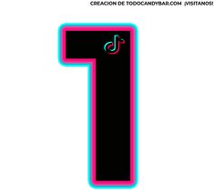 the letter t is made up of neon colors and black with a pink line on it