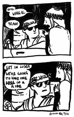 a comic strip with two people talking to each other