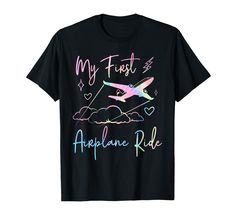 PRICES MAY VARY. My first plane ride is a cool gift for first time flight. If you fly for first time on vacation you can use this my 1st flight wear. Perfect gift idea for all who fly for first time. Perfect airplane flying tshirt for 1st plane rides for travelers, pilots, flight attendants, crew, stewardesses, and stewards. Wear it on the airplane for your first take off Wear these shirts to the airport and let everyone know that is your 1st flight! Lightweight, Classic fit, Double-needle sleev First Airplane, First Time Flying, Plane Rides, Airplane Shirt, Fly Plane, First Plane, Airplane Flying, Plane Ride, Flight Attendants