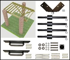 an image of the parts needed to build a shed