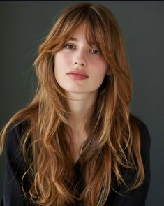 Long Hair And Bangs, Hairstyles Asian, Layered Hair With Bangs, Layered Haircut, Haircuts Straight Hair, Hair Colours, Long Layered Hair, Haircuts For Long Hair