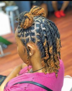 Two Bun Loc Style, Loc Styles Half Up Half Down, Loc Updos For Women, Style Short Locs, Loc Styles Medium Updo Women, Flat Twists