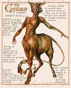 the centaur is depicted in an old book