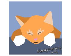 an orange cat with its eyes closed and the words schenley's patterns on it