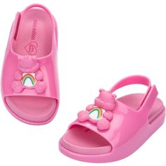 Mini Melissa Mini Cloud Sandal + Care Bear Kids - Pink Brand New Never Used Size 6 Toddler Usa (19 Bra) Retail Price $65 Care Bear Shoes, Playful Non-slip Sandals, Pink Non-slip Sandals For Playtime, Cute Multicolor Sandals For Playtime, Non-slip Sandals With Round Toe For Play, Non-slip Round Toe Sandals For Play, Playful Pink Sandals With Soft Sole, Melissa Jelly Shoes, Bb Shoes