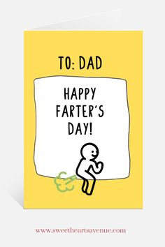 Printable To Dads Card: Happy Farter's Day Free Download Good Fathers Day Card Ideas, Cute Fathers Day Cards From Daughter, Father Days Cards Ideas, Cute Father’s Day Cards, Father Day Cards Homemade, Father Day Diy Gifts, Card Ideas For Father's Day, Father’s Day Diy Card, Father Days Cards