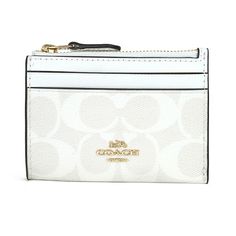 Coach Signature Coin Case White Size: Body: Approx. H8 W11 D1 (Unit: Cm)Body Weight: Approx. 50g Coach Card Holder, Bags Coach, Body Weight, Things To Buy, Coach Bags, White Color, Card Holder, Coin, Color White