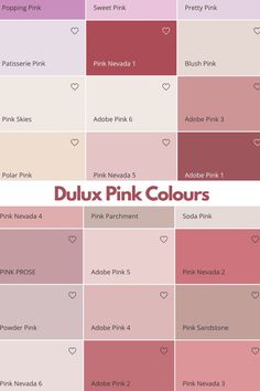 different shades of pink and red in the same color scheme for duluxx pink colours