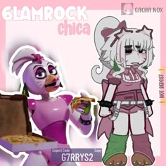 an image of a cartoon character with food in her hand and the caption slamrock chica