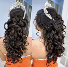 Sweet 16 Hairstyles, Quince Hairstyles With Crown, Quinceanera Hairstyles, Quince Hairstyles, Athletic Hairstyles, Natural Hair Styles Easy, Beauty Makeup Tips, Quince Dresses, Pavlova